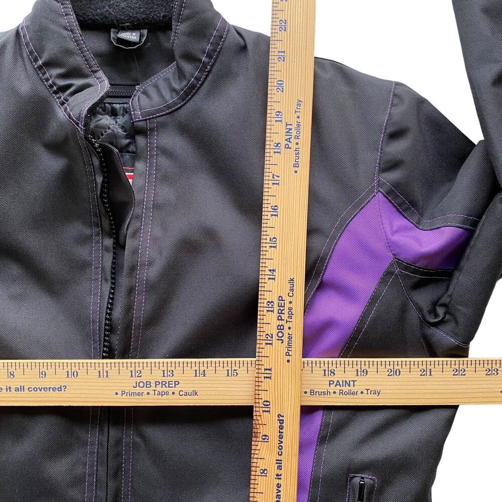 Zony Jacket Womens Medium Black/Purple Moto Coat Fitted Removable Lining - Picture 11 of 14